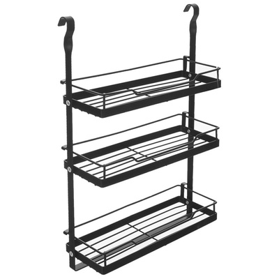 Kitchen Shelf Hanging on a Railing Metal Black RADKA 30,5x10,5x46 cm