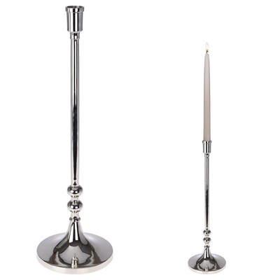 Candle Holder Aluminum Silver 41 cm