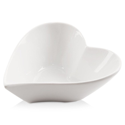 Bowl Porcelain White Heart 13x11 cm, 180 ml