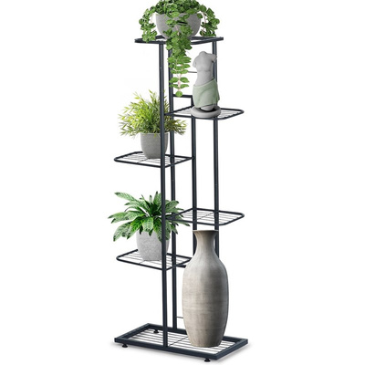 Plant Stand Metal Black 6-Level 106 cm