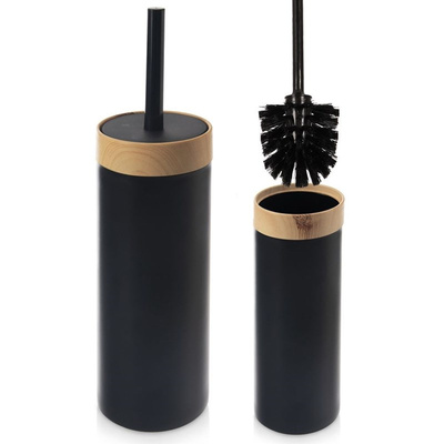 Toilet Brush with Stand Black BLACK