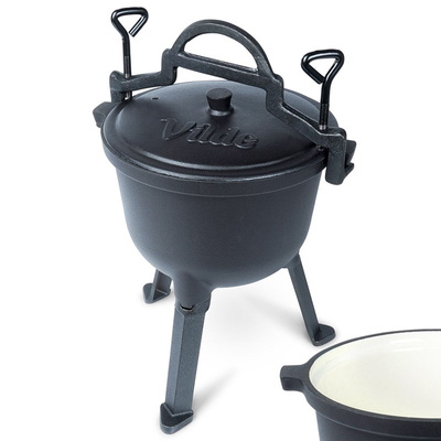 Cauldron Cast Iron Enamel on Legs with Lid CAST LINE 4 l