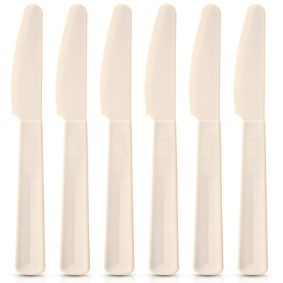 Noże stołowe plastikowe kremowe SANDY 6 szt.