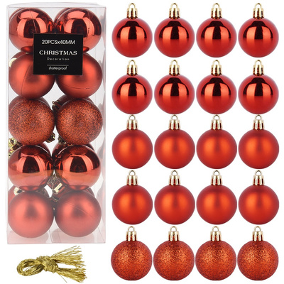 Christmas Baubles Unbreakable Red 4 cm 20 pcs
