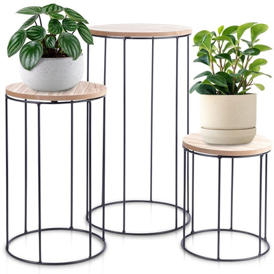 Plant Stand Metal Round 3 pcs