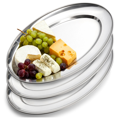 Serving Platter Steel Oval 32x20 cm 3 pcs