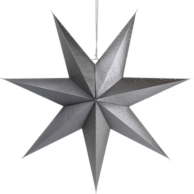 Decorative Star Paper Slotted Gray 75 cm