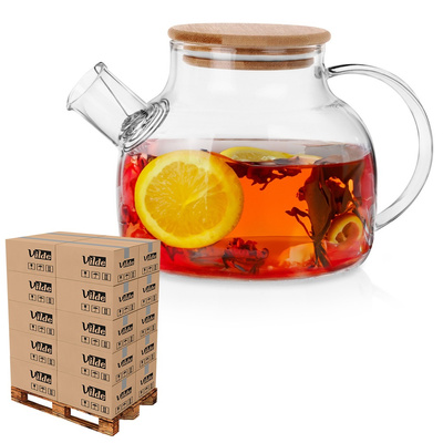 Dzbanek do kawy i herbaty szklany z sitkiem 1 l (paleta 384 szt.)
