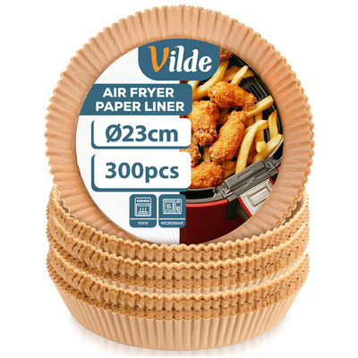 Wkład do frytkownicy beztłuszczowej Air Fryer papierowy okrągły 23 cm 300 szt.