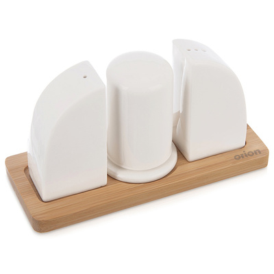 Salt and Pepper Shakers Porcelain with Stand WHITELINE 4 pcs