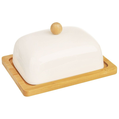 Butter Dish Porcelain White WHITELINE