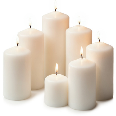 Candles Block White Odourless 7 pcs