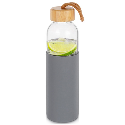 Water Bottle Glass with Silicone Sleeve 500 ml