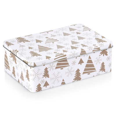 Pojemnik na ciastka metalowy puszka świąteczna 20x13x7 cm