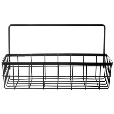 Kitchen Shelf Hanging on Railing Metal Black RADKA 30x10.5x17cm