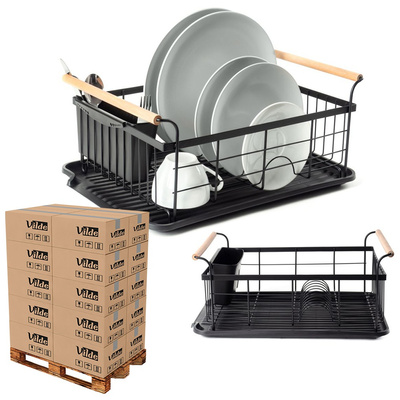 Dish Drainer Rack Black 42.5x29.5x19 cm (pallet of 72 pcs)