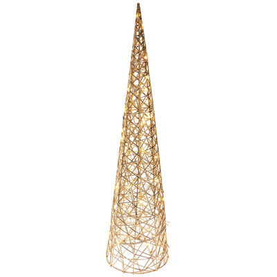 Choinka świecąca stożek złota 40 LED 80 cm
