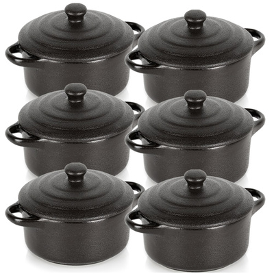 Ramekins Porcelain with Lid 150 ml 6 pcs