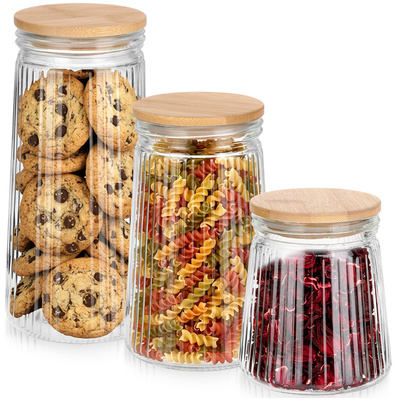 Dry Food Storage Containers Glass with Lid and Gasket 1.4 l / 1 l / 700 ml 3 pcs