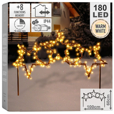 Outdoor Lighted Star Metal Led 102x55 cm