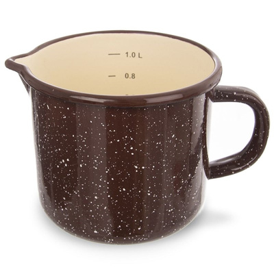 Mug Enamel with Measure Brown BROWN 1.2 l