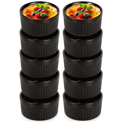 Ramekins Porcelain Black 260 ml 10 pcs
