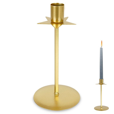 Candle Holder Metal Golden 18 cm