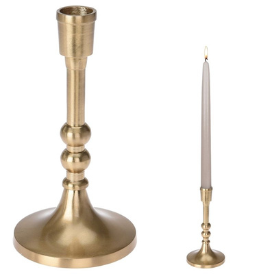 Candle Holder Aluminum Golden 17 cm