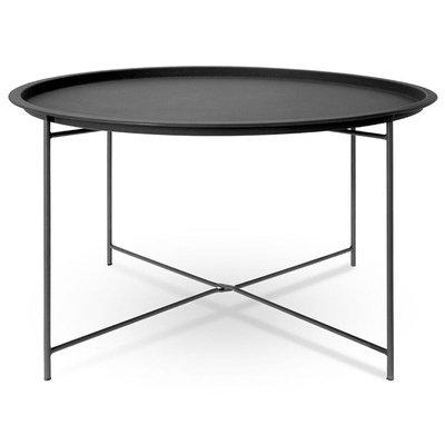 Side Table Metal Black Round 75x42 cm