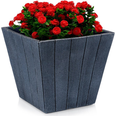 Garden Flower Pot Plastic Black Square 38,5x34,5 cm