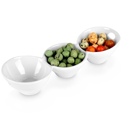 Snack Bowls Porcelain White Triple 27 cm