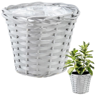 Plant Pot Wicker Gray 25x20 cm