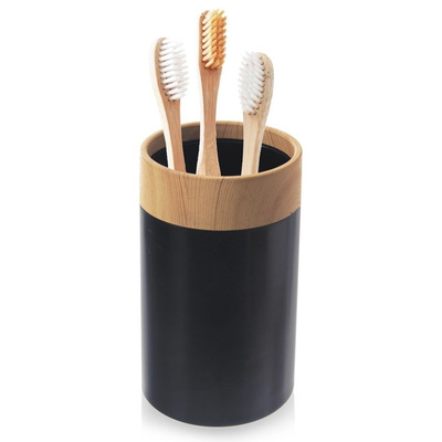 Toothbrush Cup Black BLACK 7.5x11.5 cm