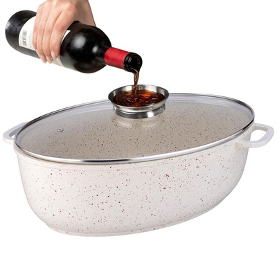 Roasting Tin Granite with Lid Oval TERRESTRIAL 8 l, 39,5x26,5 cm