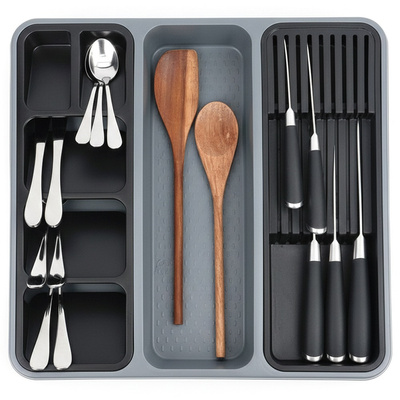 Cutlery Drawer Organiser Gray GREY 40x40x5 cm