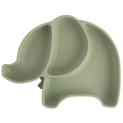 Plate for Kids Silicone Divided Green Elephant 23.5x19x3.5 cm