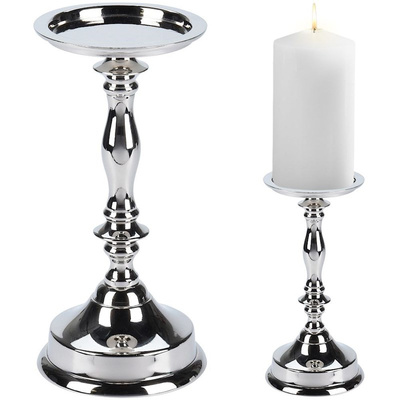 Candle Holder Metal Silver 21,5 cm