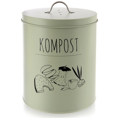 Kompostownik kuchenny z filtrem węglowym metalowy zielony GREENISH 8 l