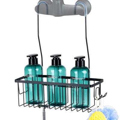 Shower Shelf Hanging Metal Black 33.5x12.5x38 cm