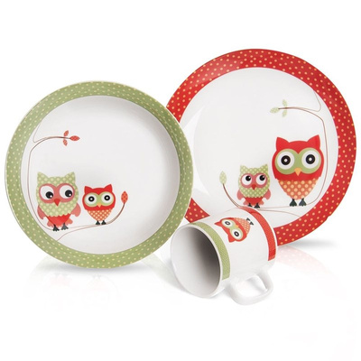 Kids Tableware Set Porcelain OWL 3 pcs