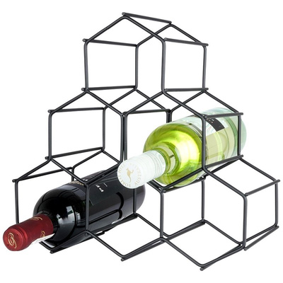 Wine Rack Metal Black 6 Bottles 29,5x28,5 cm