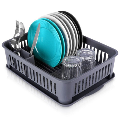 Dish Drainer Rack Gray 43.5x32x12 cm