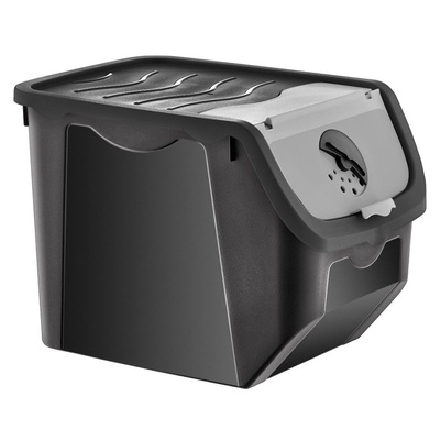 Vegetable Storage Container with Lid Black 12 l