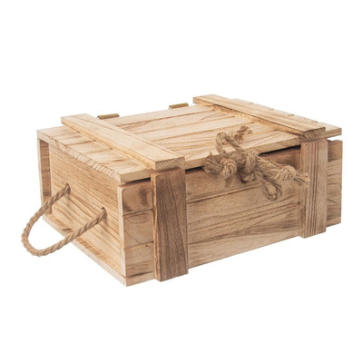 Storage Box with Lid Wooden 30x21x12 cm