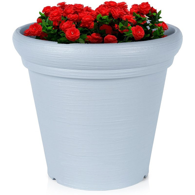 Garden Flower Pot Plastic Gray Round 38x34 cm