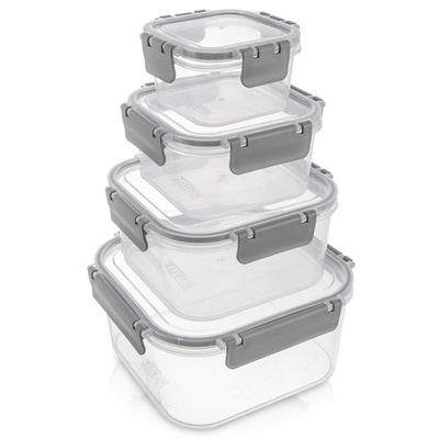 Pojemniki na żywność z pokrywką i uszczelką 4 szt.