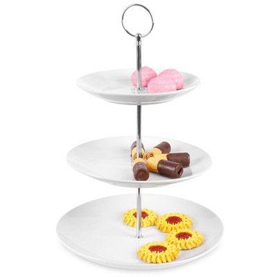 Tier Cake Stand Porcelain White 3-Story 35 cm