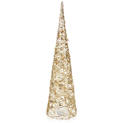 Luminous Christmas Cone Tree Gold 30 LED 60 cm