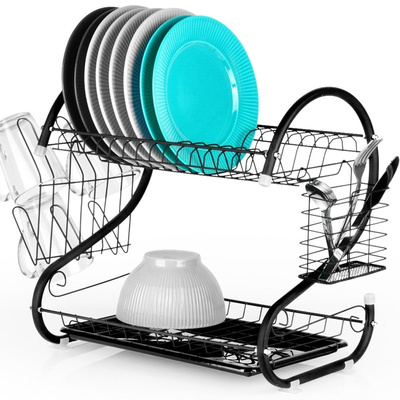 Dish Drainer Rack Black 2-Level 52x24.5x38 cm (pallet of 96 pcs)