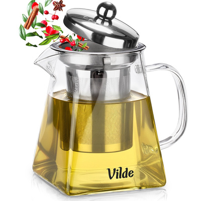 Teapot with Infuser Glass Heat-Resistant 490 ml